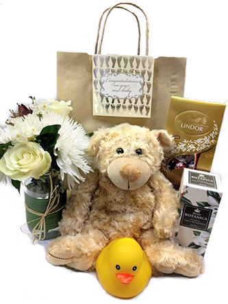 Gift Hamper with Flower and Teddy