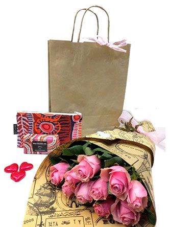 gift hamper with roses
